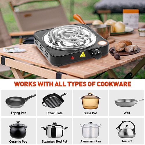 1000W Mini Electric Single Burner Hot Plate Cooktop RV Dorm Countertop Stove USA - Bild 12 von 14