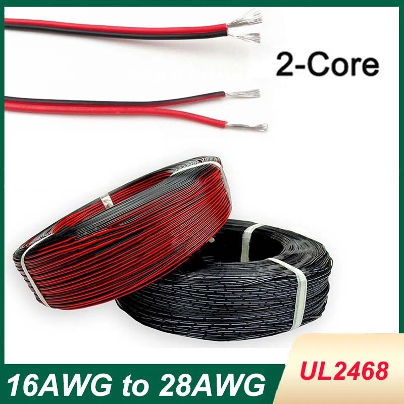2 Cores Parallel Electronic Wire 16-28AWG PVC Flexible Flat Ribbon Cable UL 2468 - Image 1 of 4