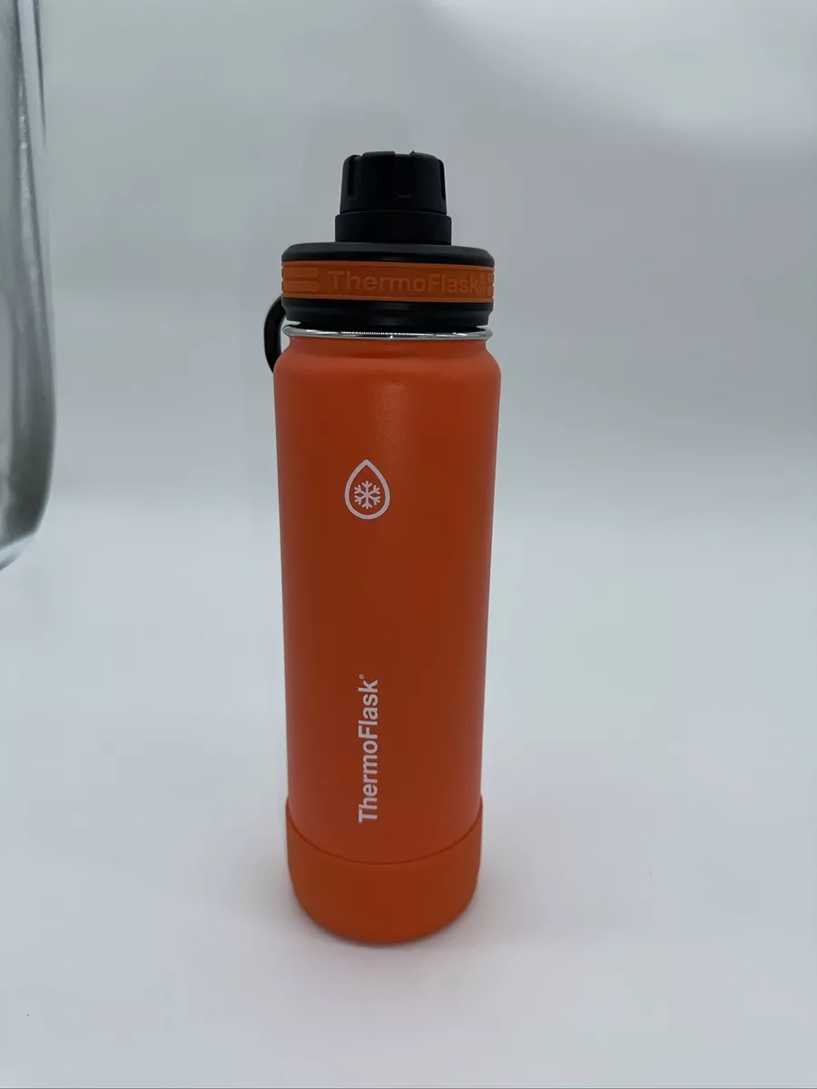 ThermoFlask Stainless Steel Vacuum Insulated Hot Cold Water Bottle 24 Oz  Orange