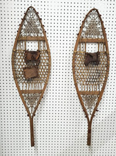 VINTAGE WOODEN SNOWSHOES HANDMADE COLLECTIBLE MEMORABILIA ANTIQUE HOME DECO