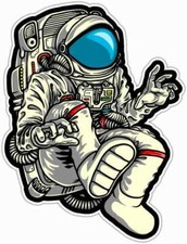 Astronaut Space Cosmonaut Pilot Star Car Bumper Vinyl Sticker Decal 4"X5"