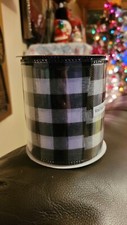 New Black White Buffalo Plaid Check Plaid Fall Ribbon 4"x30 FT Wired