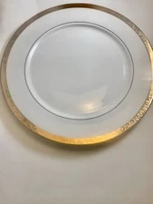 Sango Deville Gold Rim 8463 Soup Bowl and Dinner Plate nVery Good Condition-Used