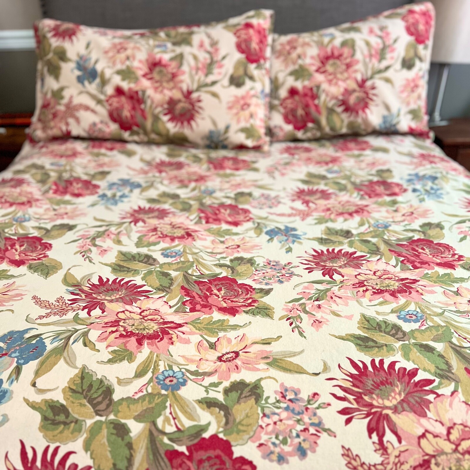 Pottery Barn (KING SET) Marla Palamore Floral Duvet Cover & 2 Shams