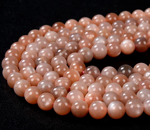 8MM Genuine Sunstone Gemstone Grade AAA Round Loose Beads (D155) - Picture 2 of 3