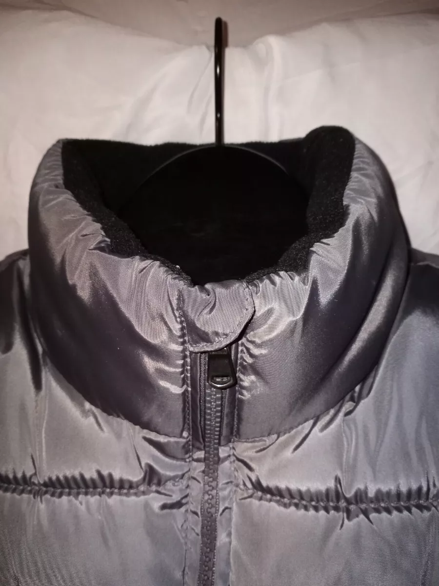 Madden Girl Puffer Vest Womens Size Large Gray Silver Full Zip
