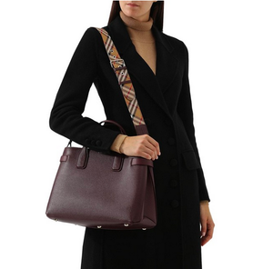 burberry medium banner leather and vintage check bolsa