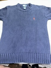 Polo Ralph Lauren Childrens Medium Navy Blue Cotton Pullover Sweater