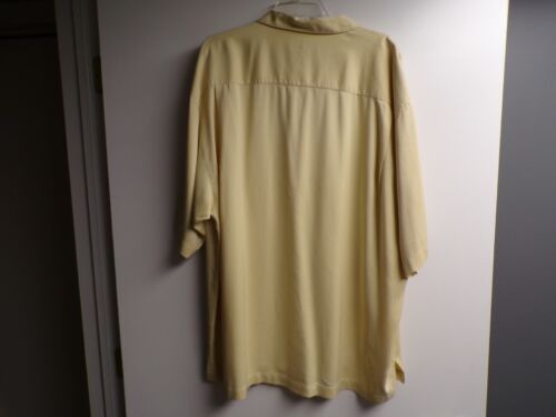 Tommy Bahama Shirt Mens Extra Large Yellow 100% Silk Button Up - Picture 2 of 3