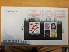  First Day Cover Lest We Forget 2006   Army Museum   Metre Mark Mini Sheet 