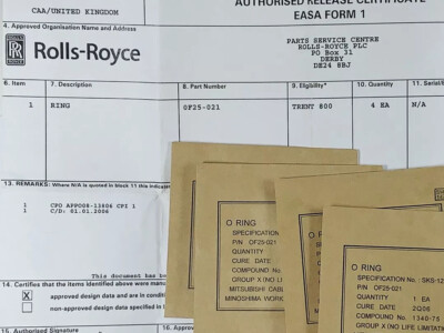 OF25-021 Ring GV, G650 New with Rolls Royce 8130-3 Certs