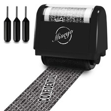 Identity Theft Protection Roller Stamp Set - Black 3 Refill Ink Included