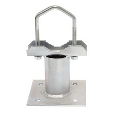 Rohrschelle Zahnschelle Ø 60 mm feuerverzinkt für Wandausleger Lochabstand 70 mm