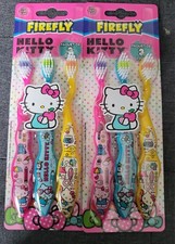 Hello Kitty Girls Boys Firefly soft Toothbrush pink blue yellow 6 Total