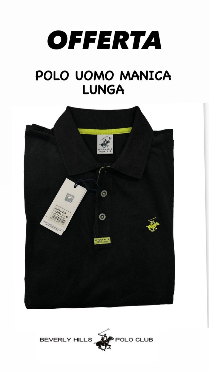 Polo manica lunga uomo caldo cotone POLO CLUB BEVERLY HILLS
