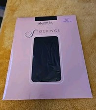 Vintage Frederick  s of Hollywood Black Lace Top Thigh-Hi Stockings Size Sm 7024