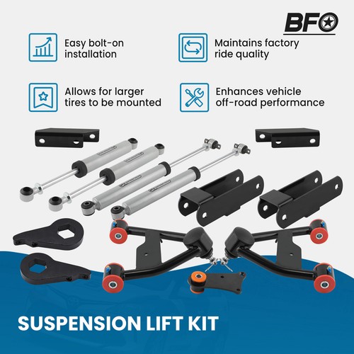 BFO 2.5" Lift Kit Shock + Control Arms For Chevy S10 Blazer 4WD 1983-2005 - Picture 4 of 11