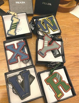 Prada Letter Shaped Saffiano Leather Key Chain X Y W I V R Ebay