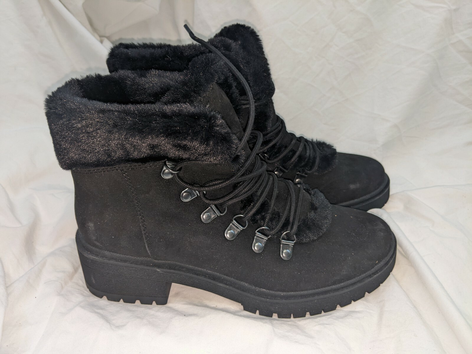 Betsy Faux Fur Ankle Boots Black 