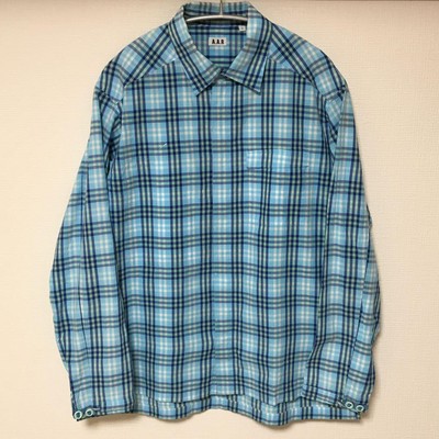 Yohji Yamamoto AAR Durban Long Sleeve Shirt Blue Check Size M New 