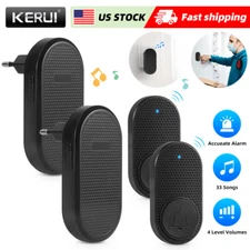 Wireless Doorbell Chime Waterproof Plug-In Receiver Remote Door Bell Long Range