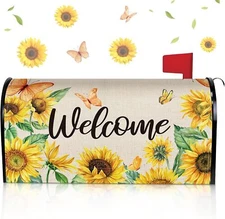 Pickmesh Spring Summer Mailbox Covers Magnetic Standard Size 18 x 21 Inch Flower