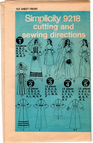 "Misses' Bridesmaid Dress in 2 Lengths and Wedding Dress" Simplicity # 9218 sz10 - Picture 3 of 5