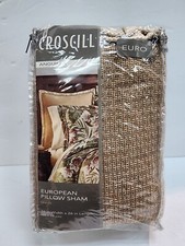 Croscill Euro European Pillow Sham Anguilla Tan 26"x 26" NEW