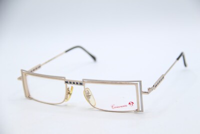 NEW CASANOVA LC-5 C. 02 SILVER GOLD BLACK AUTHENTIC VINTAGE EYEGLASSES 46-20