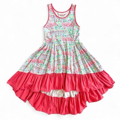 PAPER WINGS Little Skye Exclusive Canoe Hi-Low Tank Twirl Dress Girls 7 Boutique