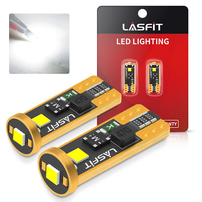 LASFIT T10 168 194 2825 LED License Plate Light Bulb Canbus 6000K Bright White