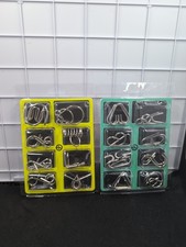 Metal Brain Teaser Puzzles Set of 16 with Pouch, Steel IQ Puzzle Games Challenge