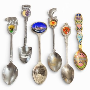 Lot Of Vintage Tennessee Volunteer State Souvenir Spoons (6)