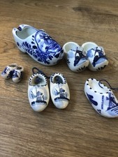 Collection Blue White Delft Ceramic Clogs Holland Multiple Sizes