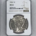 1926 Peace Silver Dollar NGC MS61 Philadelphia