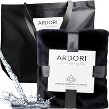 Waterproof Blanket King Size Black  Gray, 82X82" Absorbent, Leakproof Fleece