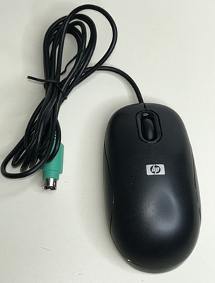 HP 3-Button Wired Optical Mouse PS/2 Black 5188-6230 MOBJKO - TESTED & WORKS
