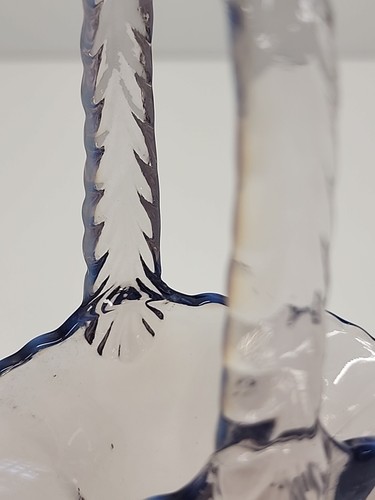 Adesivo Westmoreland margherita cesto lavanda vetro trasparente dipinto a mano anni 70 MCM - Foto 9 di 14