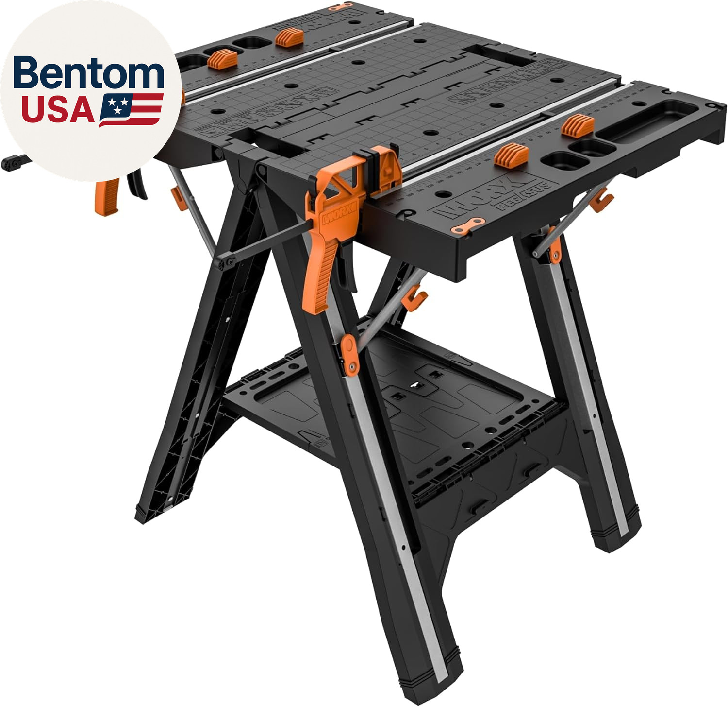 Pegasus 2-In-1 Folding Work Table & Sawhorse, Easy Setup Portable Workbench, 31"