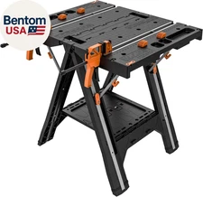Pegasus 2-In-1 Folding Work Table & Sawhorse, Easy Setup Portable Workbench, 31"