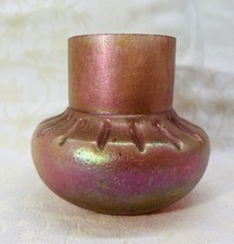 Kralik Loetz Czech Iridescent Glass Vase Irise Art Nouveau Judgenstil Boheme