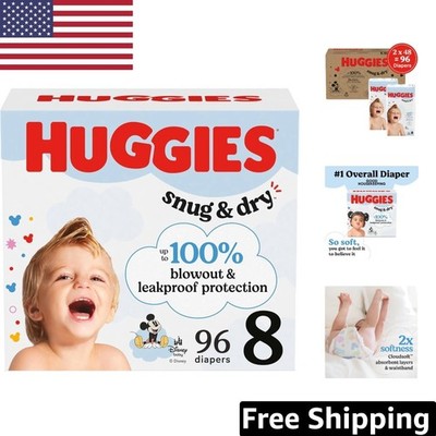 Huggies Size 8 Diapers: 96 Count Snug & Dry for Babies 46+ lbs - Fragrance Free