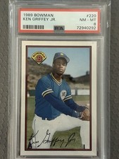 1989 Bowman Ken Griffey Jr. Rookie Card graded PSA 8! #220