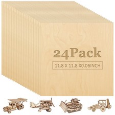 LISHINE 25 Pack 12 x 12 x 1/8 Inch Baltic Birch Plywood 3mm Baltic Wood Sheet...