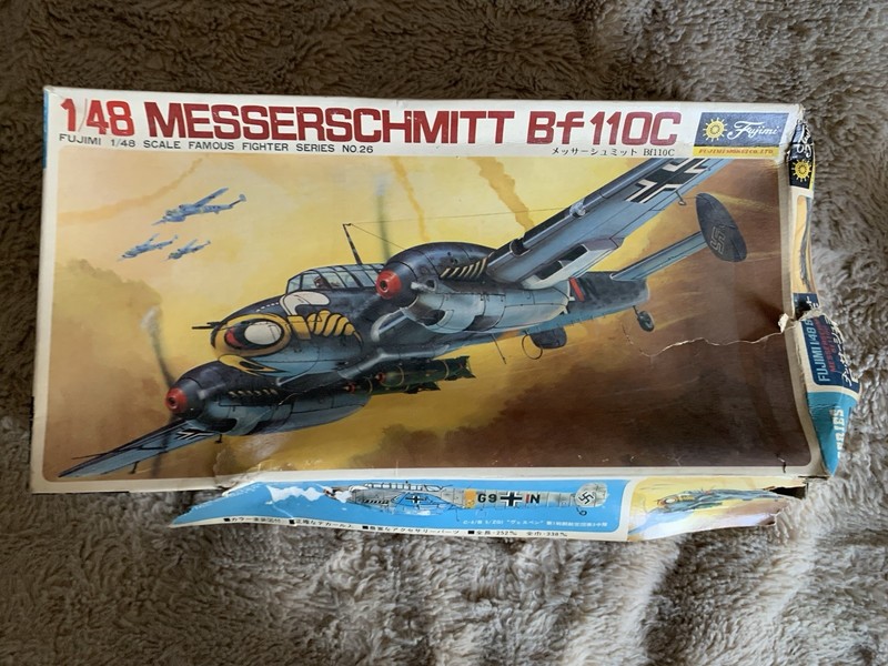FUJIMI 5A26, 1/48 MESSERSCHMITT BF110C PLASTIC MODEL KIT DAMAGED BOX COMPLETE
