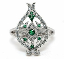 1CT Treated Emerald  Topaz 925 Genuine Sterling Silver Ring Jewelry Sz 7 MK6-5