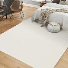 3x5 Beige Vinyl Floor Mat, Waterproof Area Mat, Living Room, Dining Room