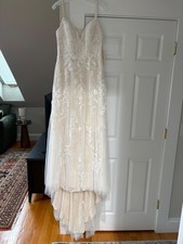 NEW WITH TAGS Melissa Sweet ivory wedding dress size 12 w/ lace beading & sequin