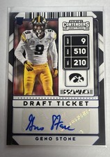 2020 Panini Contenders Draft Picks College Ticket Auto Geno Stone Blue Bills RC