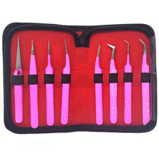 Set of 8 Pcs Salon Precision Tweezers for Brow Shaping, Facial Hair  Lashes